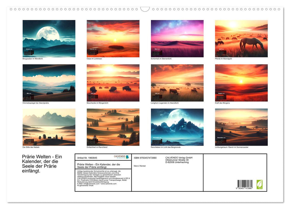 Prärie Welten - Ein Kalender, der die Seele der Prärie einfängt. (CALVENDO Wandkalender 2026)