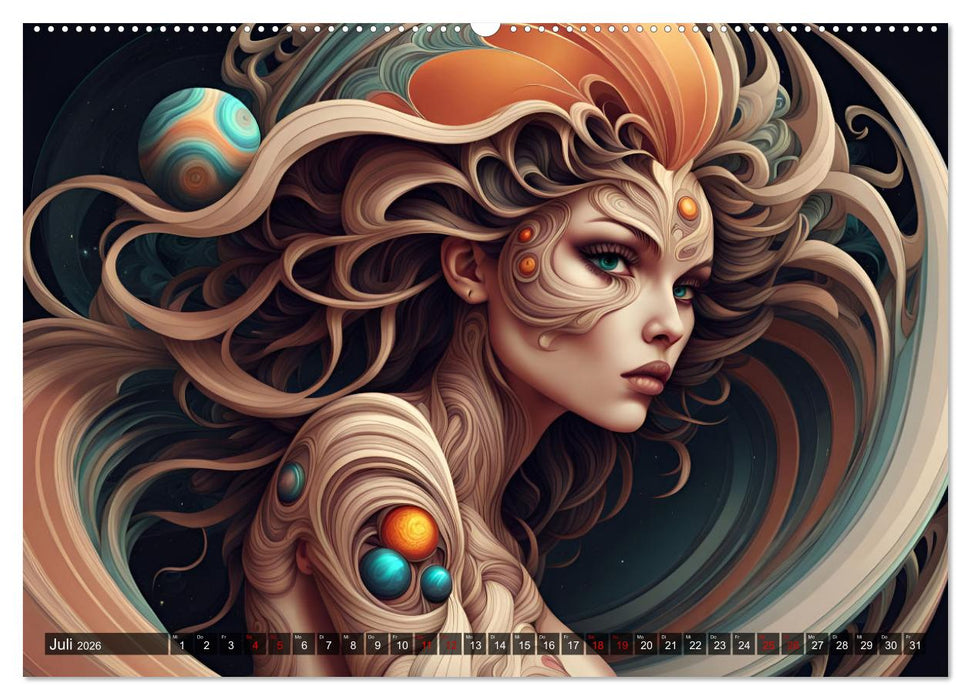 Fantasie Universum Schönheiten (CALVENDO Premium Wandkalender 2026)