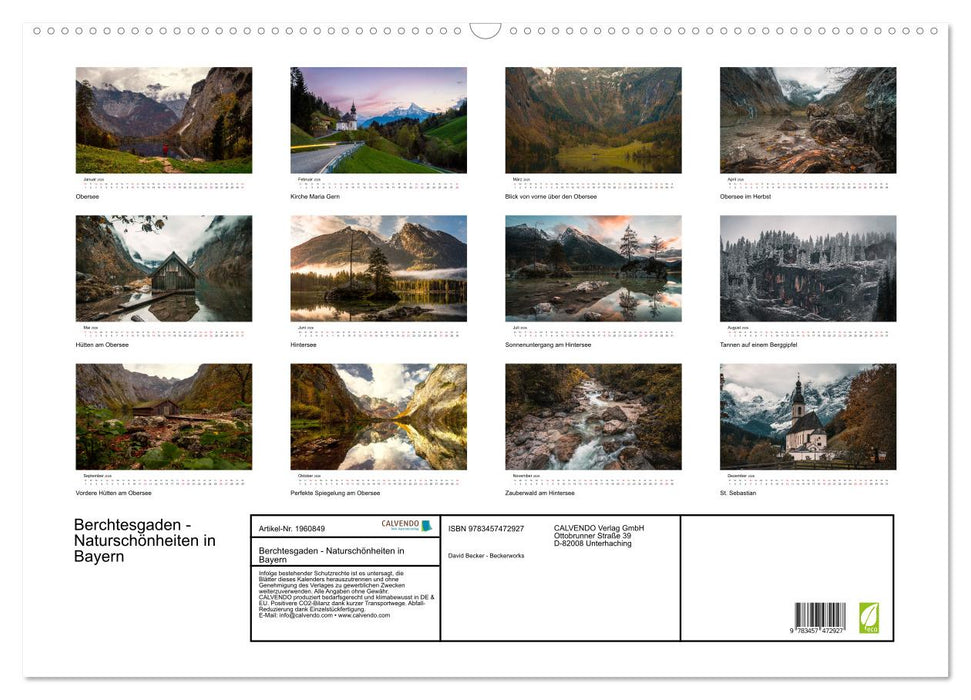 Berchtesgaden - Naturschönheiten in Bayern (CALVENDO Wandkalender 2026)