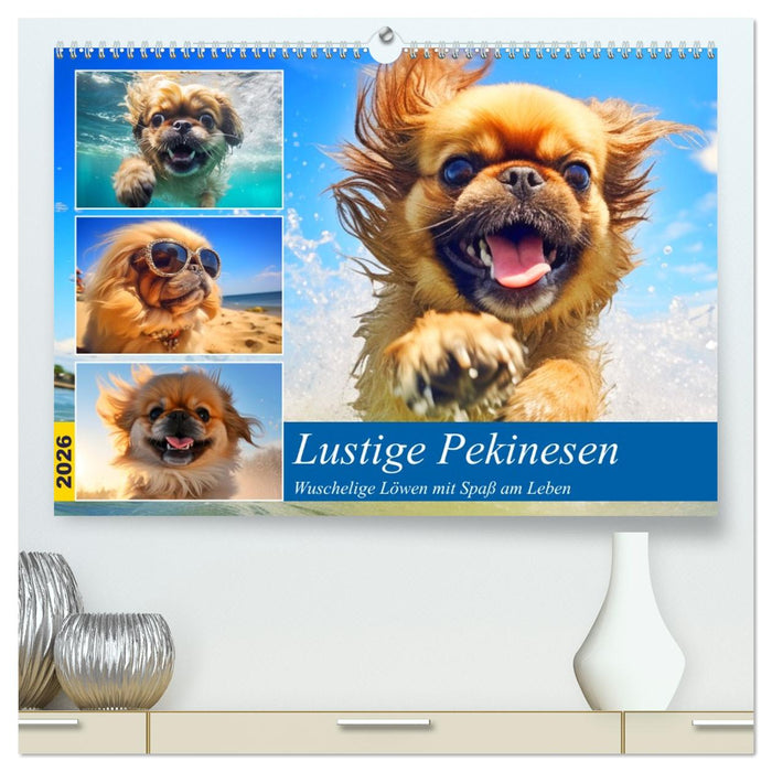 Lustige Pekinesen. Wuschelige Löwen mit Spaß am Leben (CALVENDO Premium Wandkalender 2026)