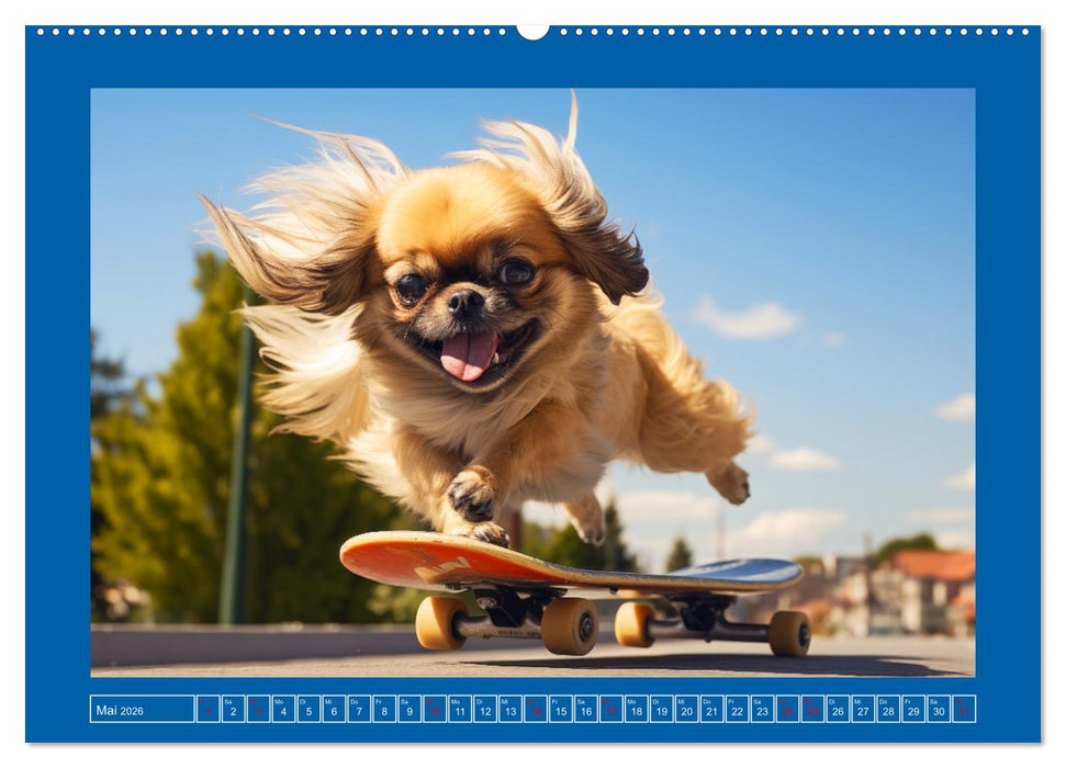 Lustige Pekinesen. Wuschelige Löwen mit Spaß am Leben (CALVENDO Premium Wandkalender 2026)