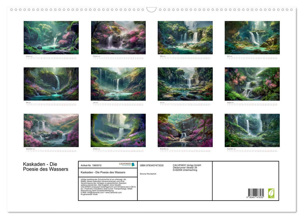 Kaskaden - Die Poesie des Wassers (CALVENDO Wandkalender 2026)