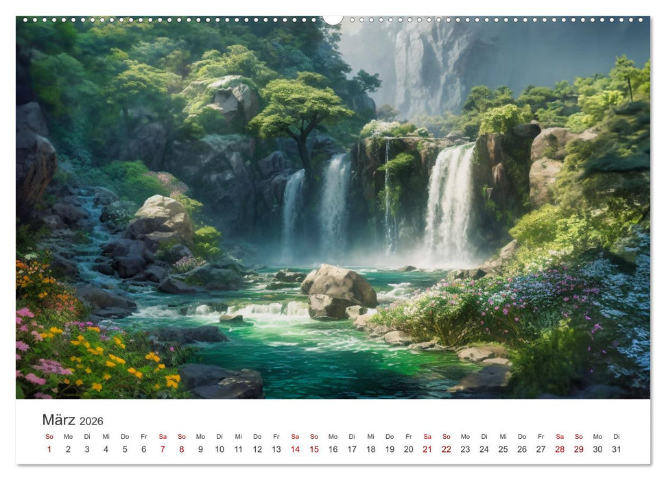 Kaskaden - Die Poesie des Wassers (CALVENDO Wandkalender 2026)