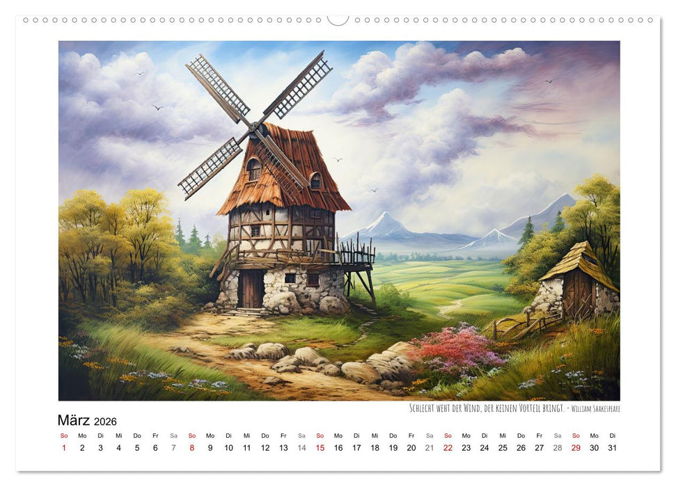 Windmühlenzauber (CALVENDO Wandkalender 2026)
