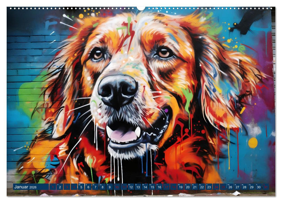 Graffiti Hunde (CALVENDO Wandkalender 2026)
