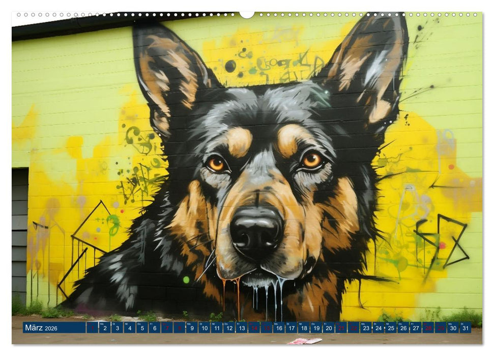 Graffiti Hunde (CALVENDO Wandkalender 2026)