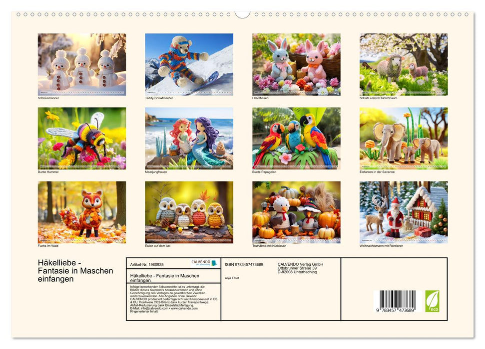 Häkelliebe - Fantasie in Maschen einfangen (CALVENDO Premium Wandkalender 2026)