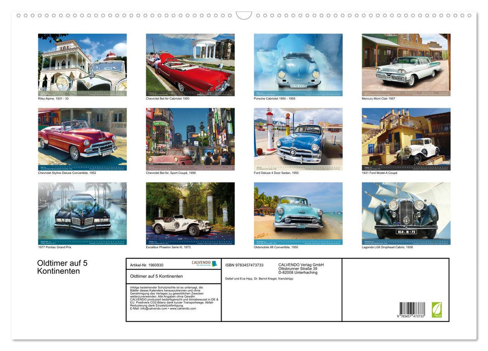 Oldtimer auf 5 Kontinenten (CALVENDO Wandkalender 2026)