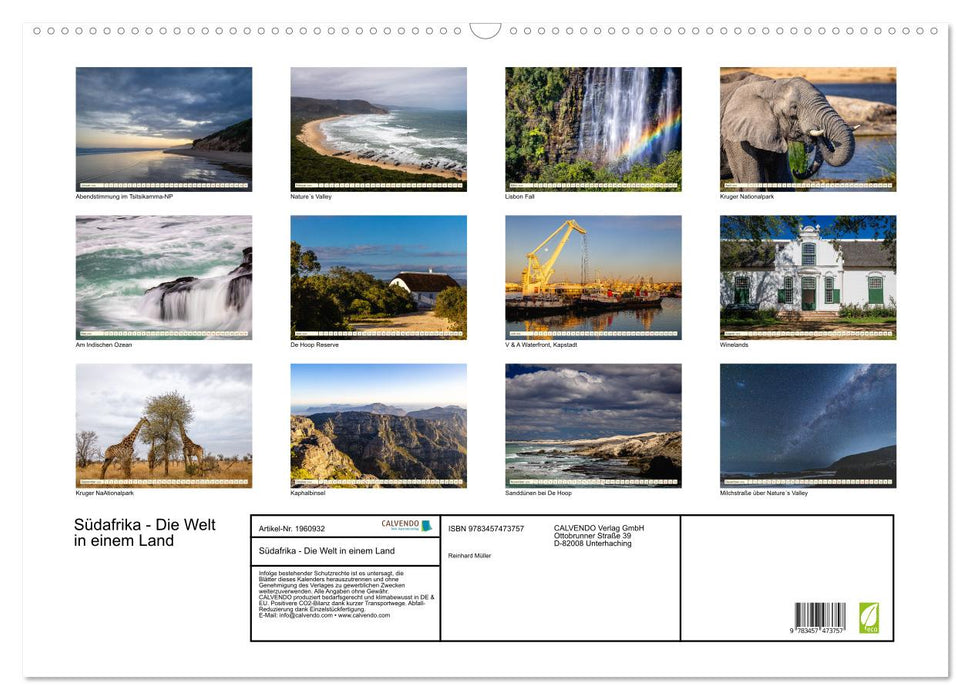 Südafrika - Die Welt in einem Land (CALVENDO Wandkalender 2026)