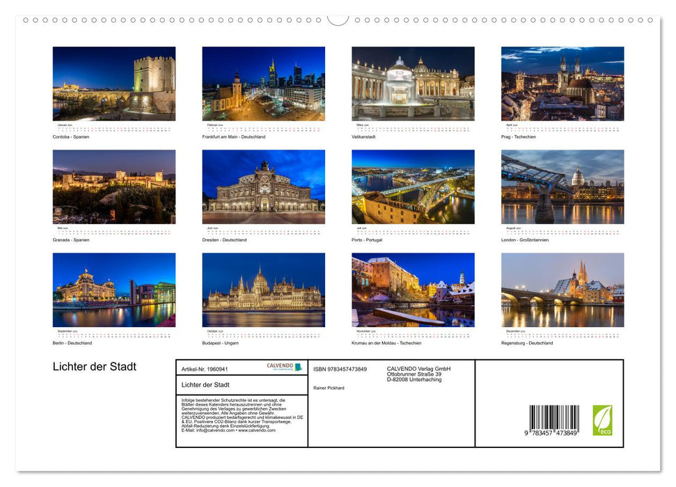 Lichter der Stadt (CALVENDO Premium Wandkalender 2026)