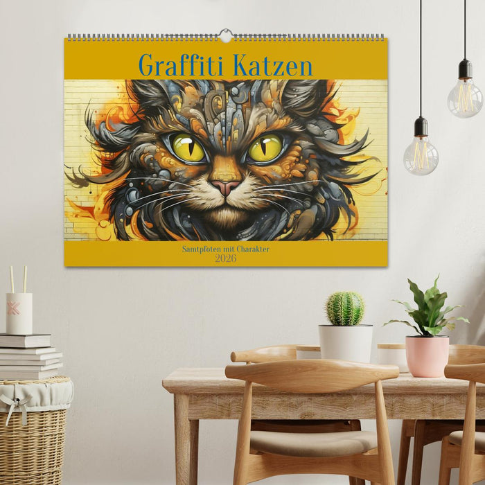Graffiti Katzen (CALVENDO Wandkalender 2026)
