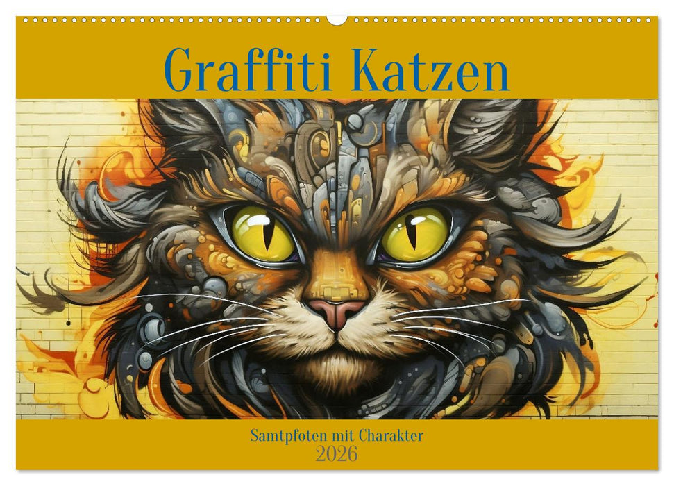 Graffiti Katzen (CALVENDO Wandkalender 2026)