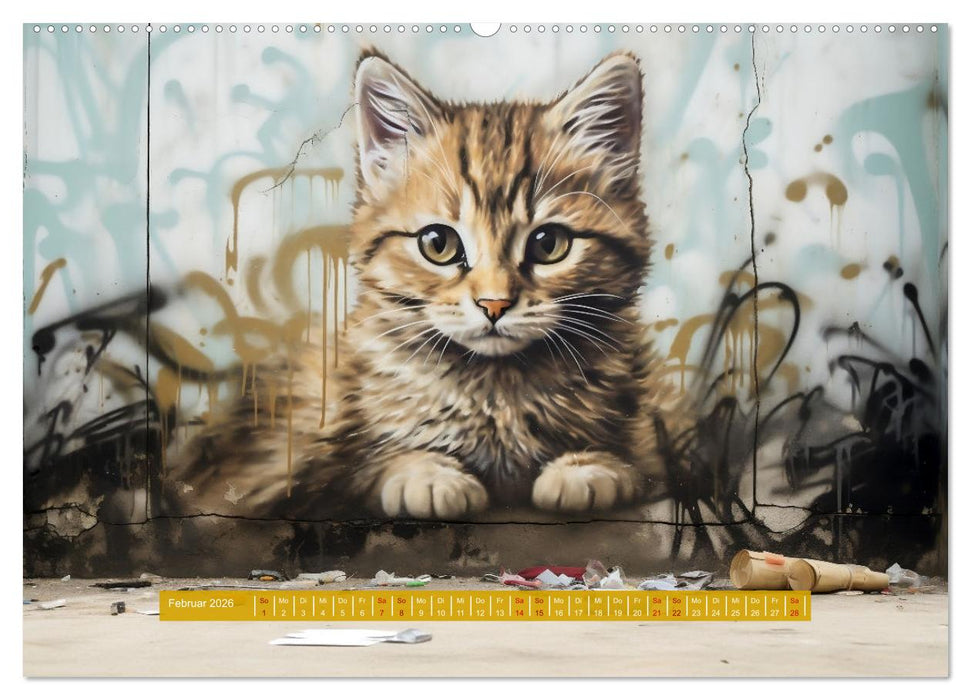 Graffiti Katzen (CALVENDO Wandkalender 2026)
