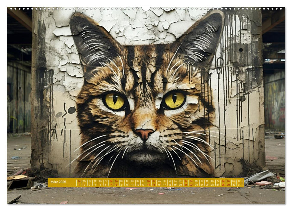 Graffiti Katzen (CALVENDO Wandkalender 2026)