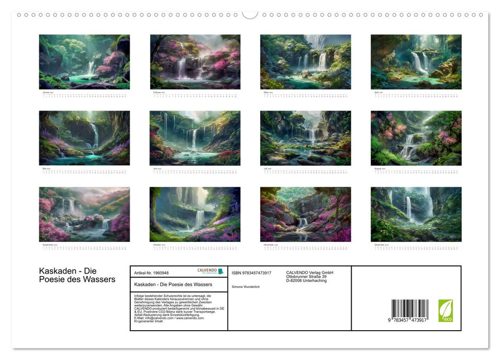 Kaskaden - Die Poesie des Wassers (CALVENDO Premium Wandkalender 2026)