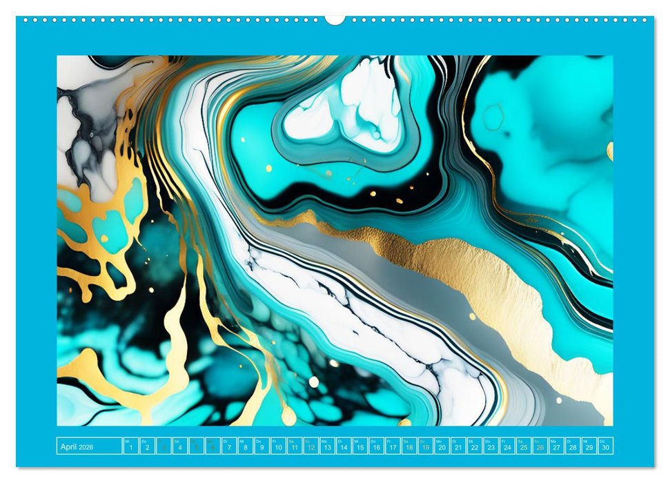 Farbenfrohe Marmorierungen (CALVENDO Wandkalender 2026)
