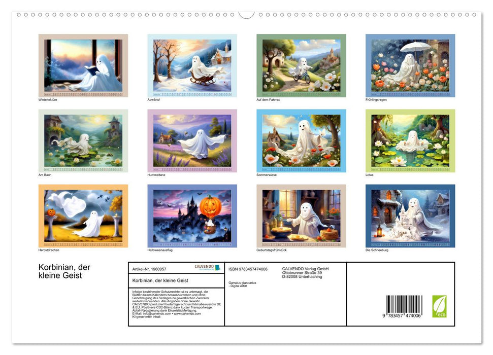 Korbinian, der kleine Geist (CALVENDO Premium Wandkalender 2026)