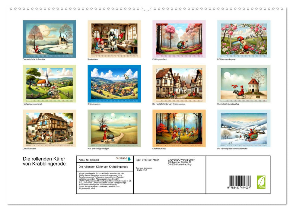 Die rollenden Käfer von Krabblingerode (CALVENDO Premium Wandkalender 2026)
