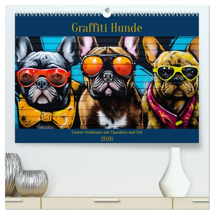 Graffiti Hunde (CALVENDO Premium Wandkalender 2026)
