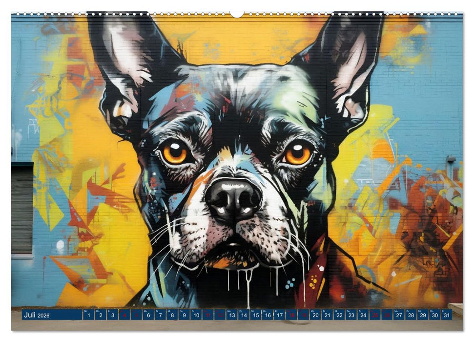 Graffiti Hunde (CALVENDO Premium Wandkalender 2026)