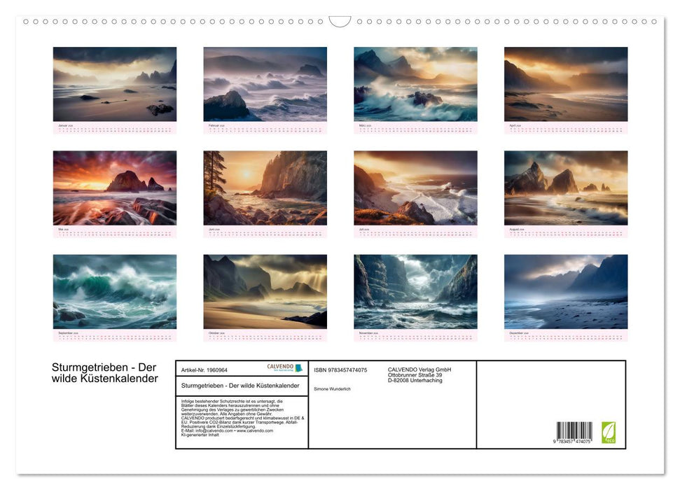 Sturmgetrieben - Der wilde Küstenkalender (CALVENDO Wandkalender 2026)