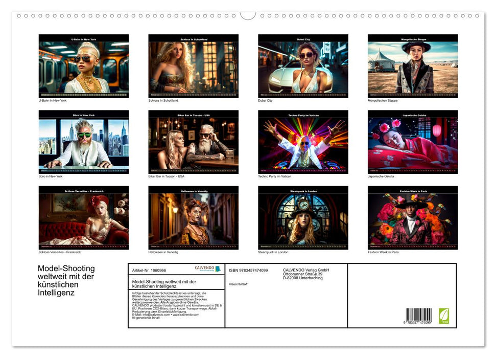 Model-Shooting weltweit mit der künstlichen Intelligenz (CALVENDO Wandkalender 2026)