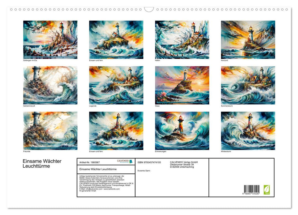Einsame Wächter Leuchttürme (CALVENDO Wandkalender 2026)