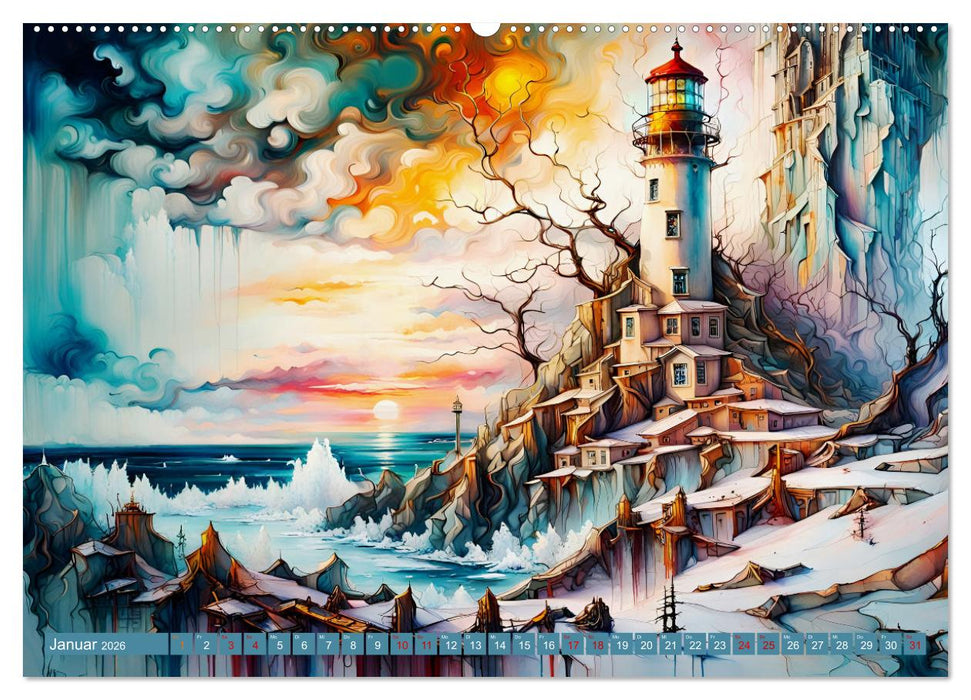 Einsame Wächter Leuchttürme (CALVENDO Wandkalender 2026)