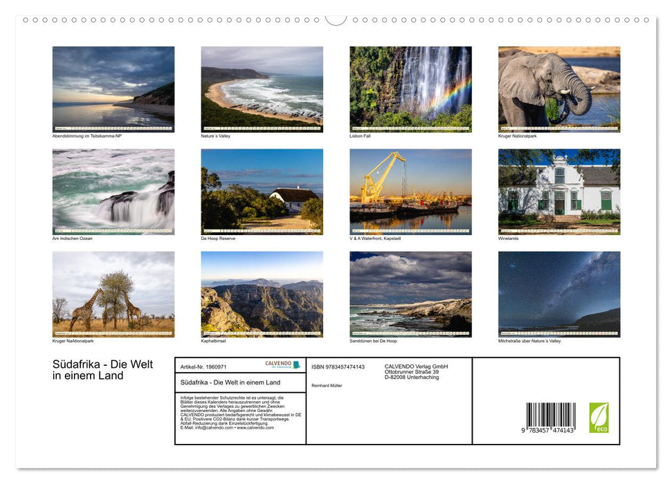 Südafrika - Die Welt in einem Land (CALVENDO Premium Wandkalender 2026)