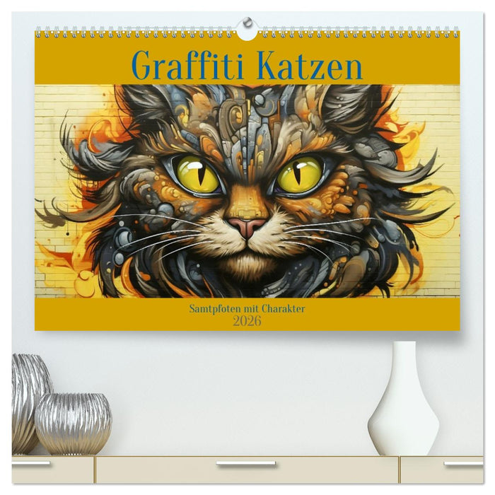Graffiti Katzen (CALVENDO Premium Wandkalender 2026)