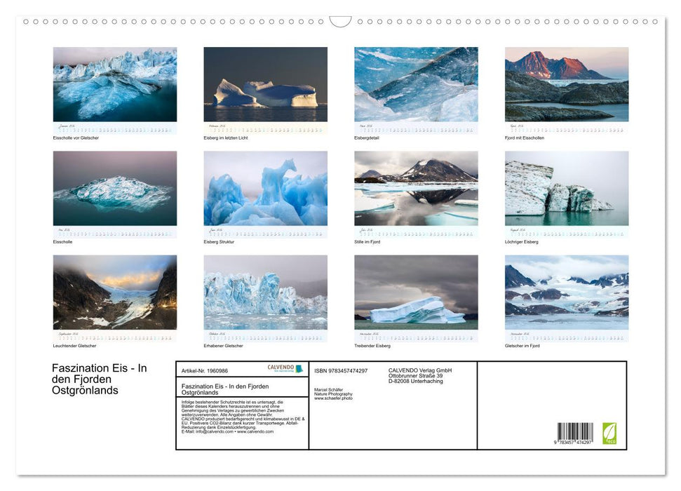 Faszination Eis - In den Fjorden Ostgrönlands (CALVENDO Wandkalender 2026)
