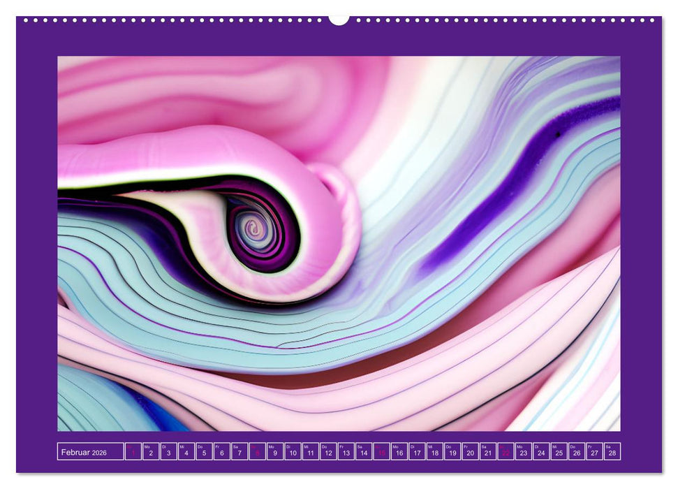 Farbenfrohe Marmorierungen (CALVENDO Premium Wandkalender 2026)