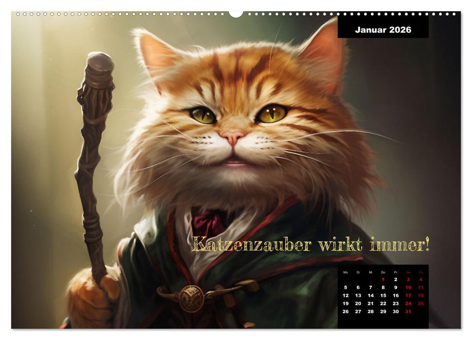 Katzen können alles, außer traurig. (CALVENDO Premium Wandkalender 2026)