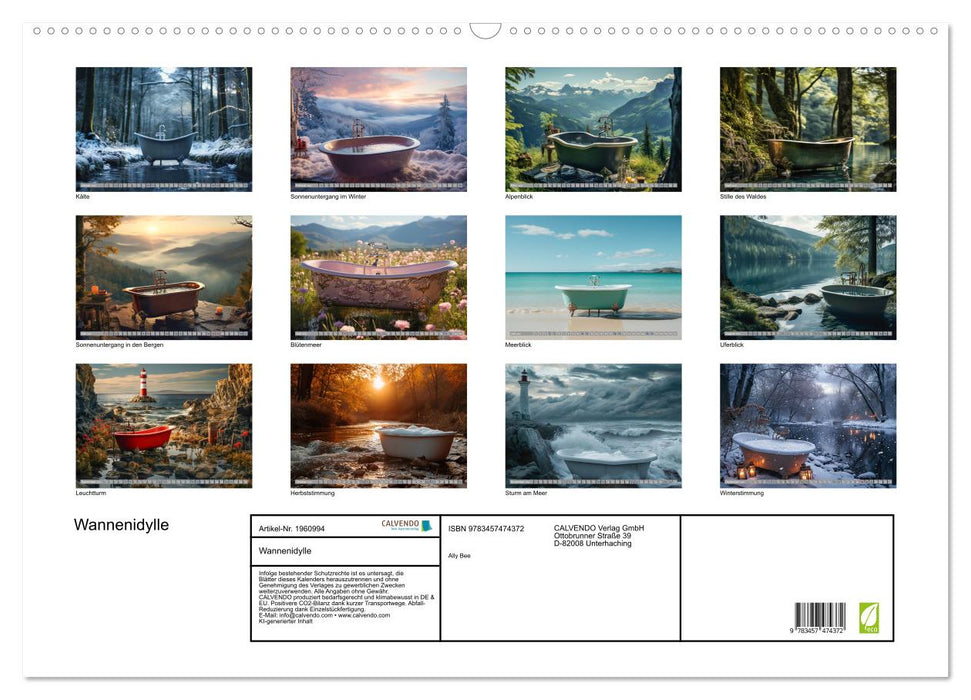 Wannenidylle (CALVENDO Wandkalender 2026)
