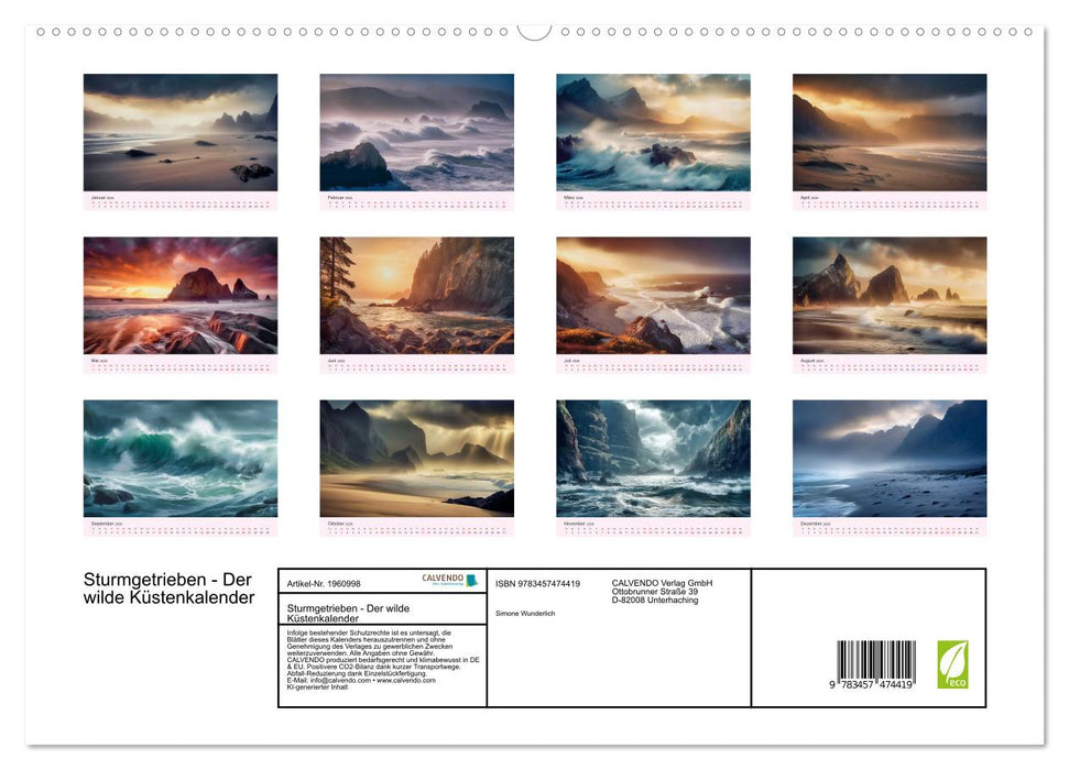 Sturmgetrieben - Der wilde Küstenkalender (CALVENDO Premium Wandkalender 2026)