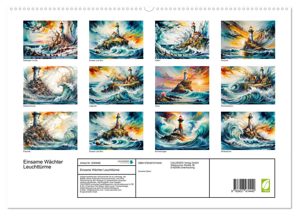 Einsame Wächter Leuchttürme (CALVENDO Premium Wandkalender 2026)
