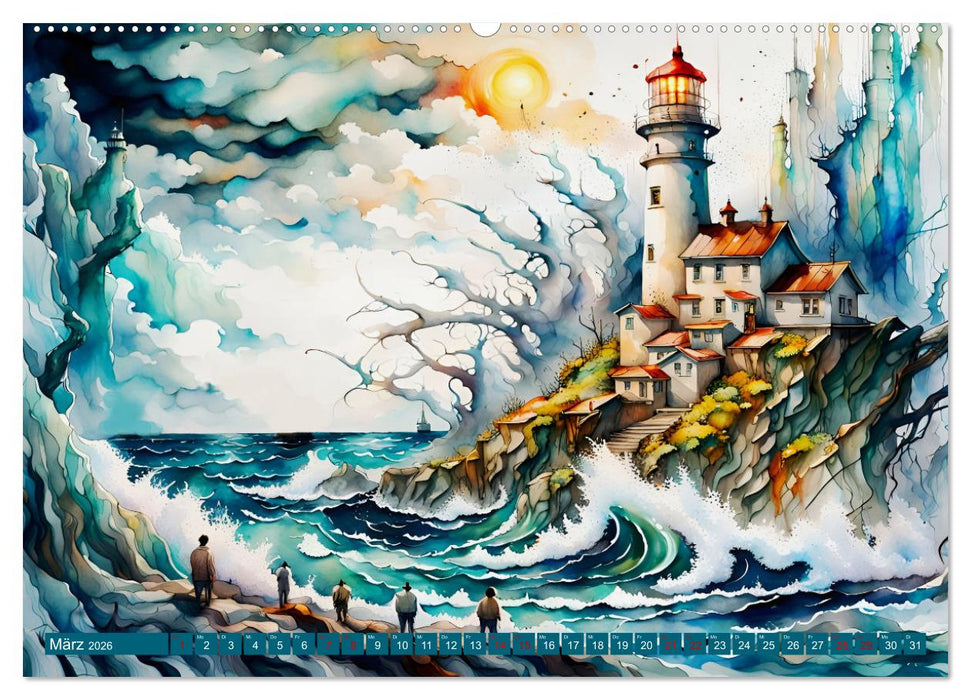 Einsame Wächter Leuchttürme (CALVENDO Premium Wandkalender 2026)