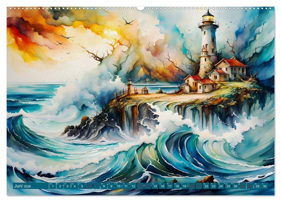 Einsame Wächter Leuchttürme (CALVENDO Premium Wandkalender 2026)