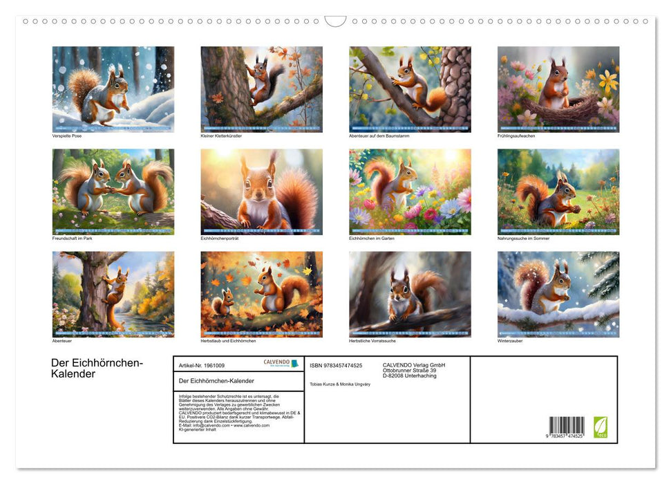 Der Eichhörnchen-Kalender (CALVENDO Wandkalender 2026)