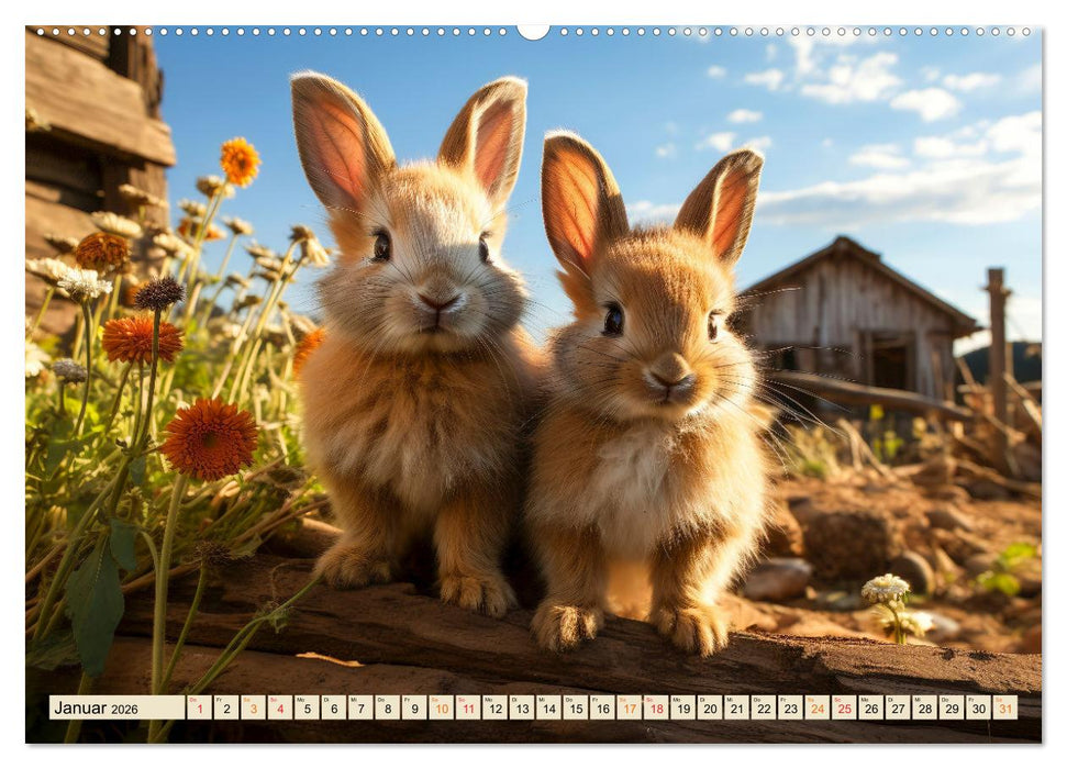 Viele Tiere auf dem Bauernhof (CALVENDO Premium Wandkalender 2026)