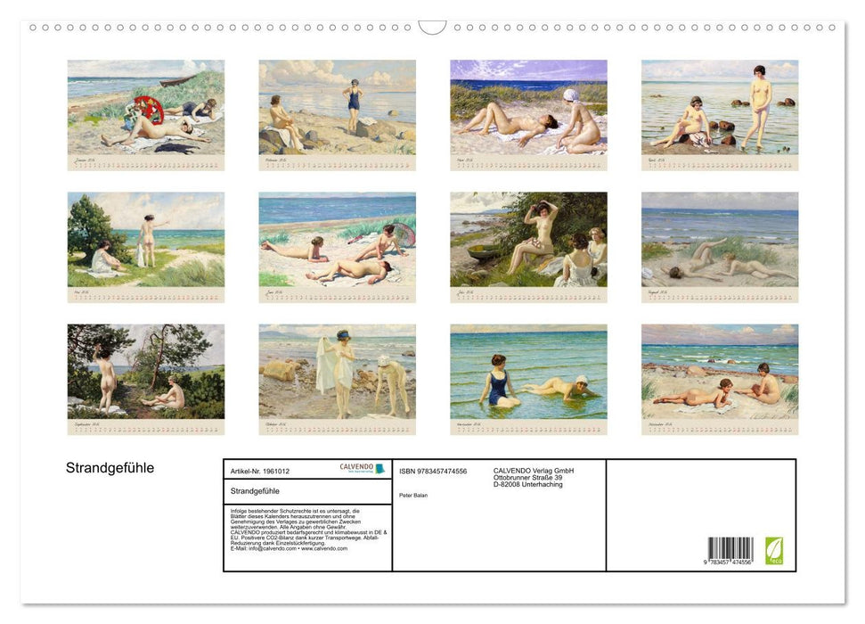 Strandgefühle (CALVENDO Wandkalender 2026)