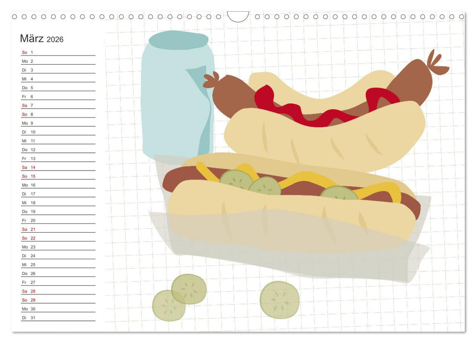 Fast Food Illustration (CALVENDO Wandkalender 2026)