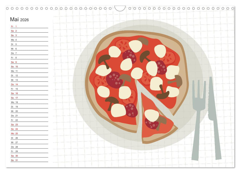 Fast Food Illustration (CALVENDO Wandkalender 2026)