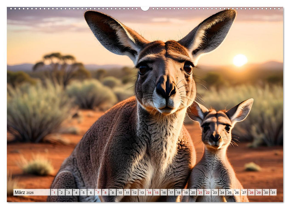 Die Welt der Kängurus (CALVENDO Premium Wandkalender 2026)