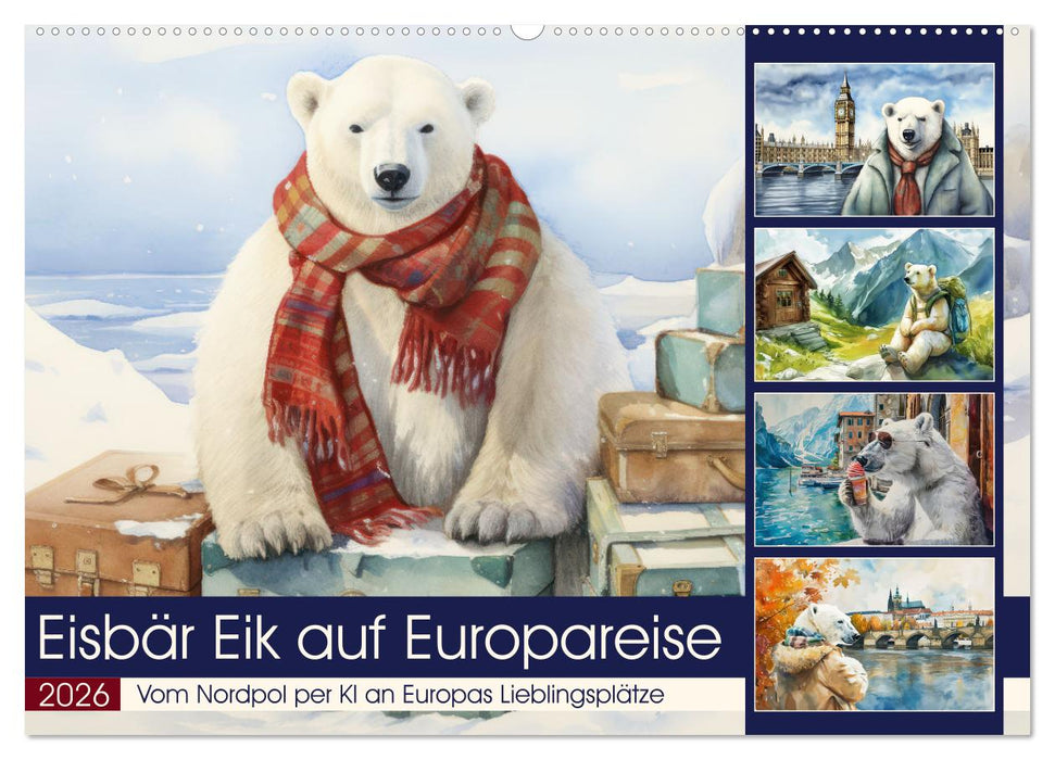 Eisbär Eik auf Europareise (CALVENDO Wandkalender 2026)
