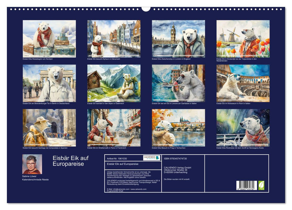 Eisbär Eik auf Europareise (CALVENDO Wandkalender 2026)