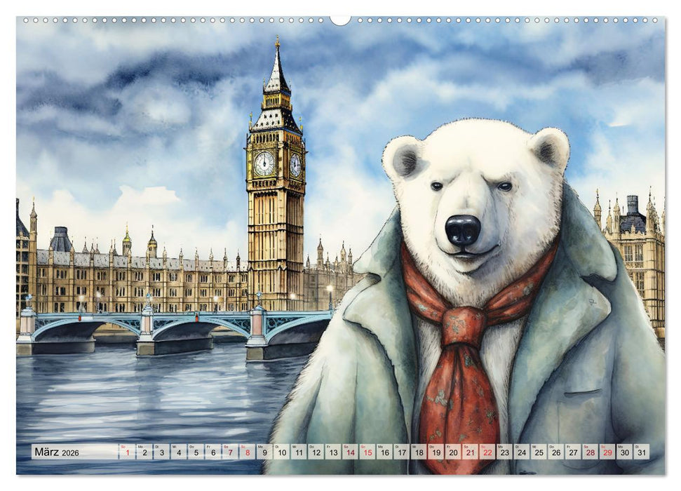 Eisbär Eik auf Europareise (CALVENDO Wandkalender 2026)