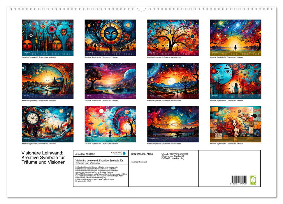 Visionäre Leinwand: Kreative Symbole für Träume und Visionen (CALVENDO Wandkalender 2026)