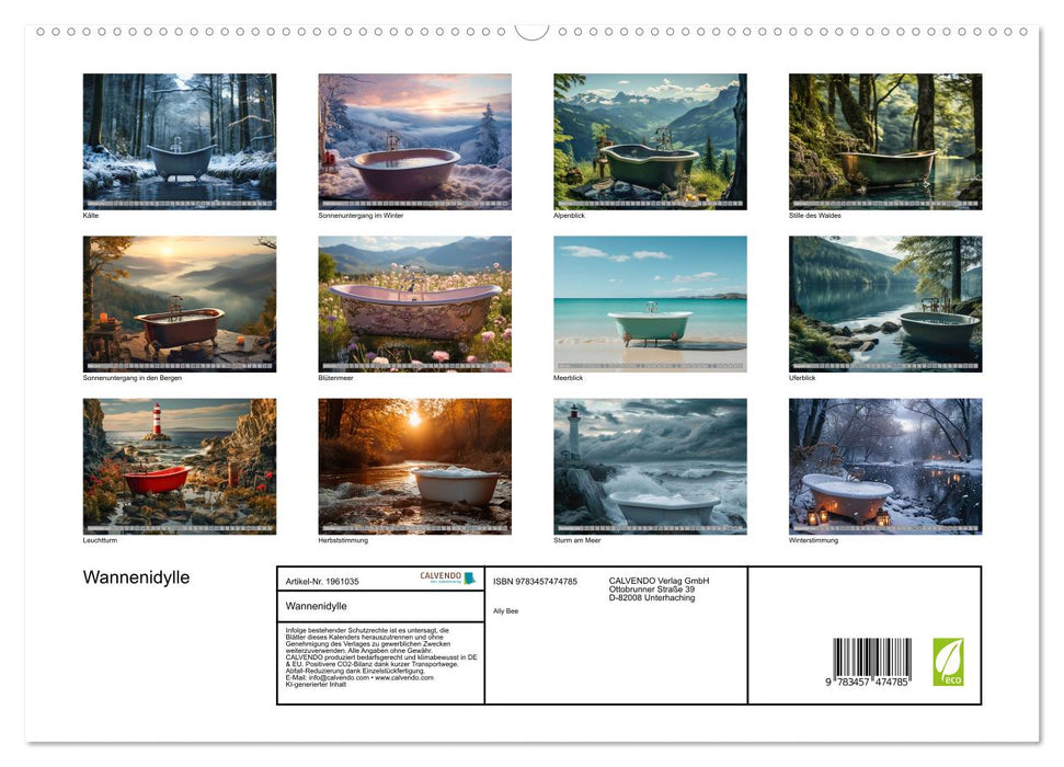 Wannenidylle (CALVENDO Premium Wandkalender 2026)