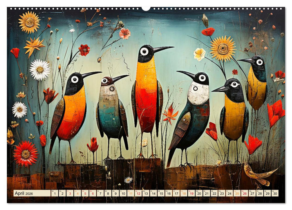Vögel - ein schöner Tag (CALVENDO Premium Wandkalender 2026)
